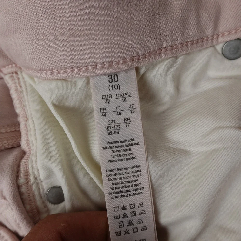 Spanx Pants Womens 30‎ Pink Slim X Cropped Twill Mid Rise Casual Preppy Stretch